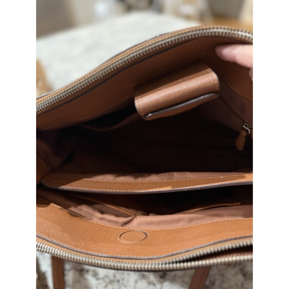 Coach Stanton Carryall in Crossgrain Leather Silver Saddle F37148 Tan Brown - Picture 7 of 16